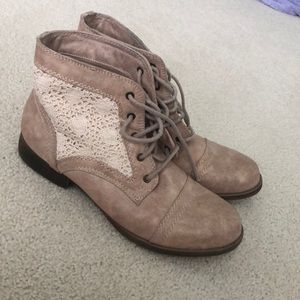 Tan and Lace Boots